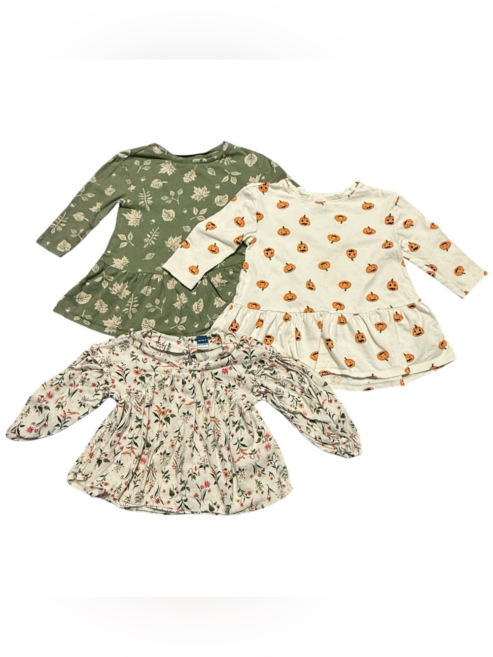 Old Navy Girls Fall Outfit Set 18-24M 3 Piece Pumpkin Leaf Floral